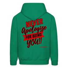 Load image into Gallery viewer, Never Apologize Hoodie (Red) - kelly green