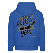 Load image into Gallery viewer, Never Apologize Hoodie (Gray) - royal blue