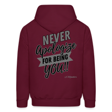 Load image into Gallery viewer, Never Apologize Hoodie (Gray) - burgundy