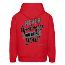 Load image into Gallery viewer, Never Apologize Hoodie (Gray) - red