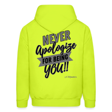 Load image into Gallery viewer, Never Apologize Hoodie (Gray) - safety green