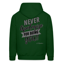 Load image into Gallery viewer, Never Apologize Hoodie (Gray) - forest green