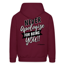 Load image into Gallery viewer, Never Apologize Hoodie (White) - burgundy