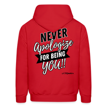 Load image into Gallery viewer, Never Apologize Hoodie (White) - red
