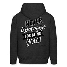 Load image into Gallery viewer, Never Apologize Hoodie (White) - charcoal grey