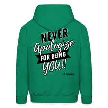 Load image into Gallery viewer, Never Apologize Hoodie (White) - kelly green