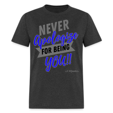 Load image into Gallery viewer, Never Apologize Unisex Classic T-Shirt - heather black