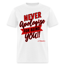 Load image into Gallery viewer, Never Apologize Unisex Classic T-Shirt (Red) - white