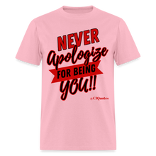 Load image into Gallery viewer, Never Apologize Unisex Classic T-Shirt (Red) - pink