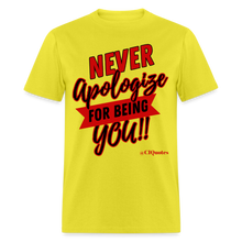 Load image into Gallery viewer, Never Apologize Unisex Classic T-Shirt (Red) - yellow