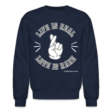 Load image into Gallery viewer, Life Is Real Crewneck Sweatshirt (Gray) - navy