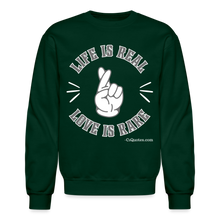 Load image into Gallery viewer, Life Is Real Crewneck Sweatshirt (Gray) - forest green