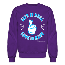 Load image into Gallery viewer, Life Is Real Crewneck Sweatshirt (Blue) - purple