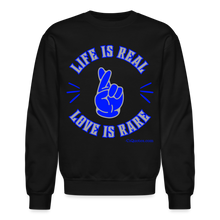 Load image into Gallery viewer, Life Is Real Crewneck Sweatshirt (Blue/Gray) - black