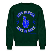 Load image into Gallery viewer, Life Is Real Crewneck Sweatshirt (Blue/Gray) - forest green