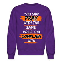 Load image into Gallery viewer, You Can Pray Crewneck Sweatshirt (Black) - purple