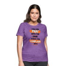 Load image into Gallery viewer, You Can Pray Women's T-Shirt (White) - purple heather