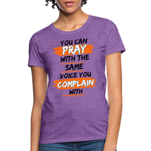 Load image into Gallery viewer, You Can Pray Women's T-Shirt (White) - purple heather