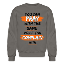 Load image into Gallery viewer, You Can Pray Crewneck Sweatshirt (White) - asphalt gray