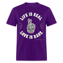 Load image into Gallery viewer, Life & Love Unisex Classic T-Shirt (Grey Print) - purple