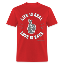 Load image into Gallery viewer, Life &amp; Love Unisex Classic T-Shirt (Grey Print) - red
