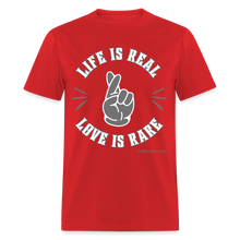 Load image into Gallery viewer, Life & Love Unisex Classic T-Shirt (Grey Print) - red