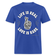 Load image into Gallery viewer, Life &amp; Love Unisex Classic T-Shirt (Grey Print) - royal blue
