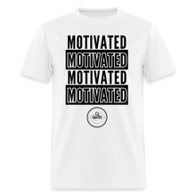 Load image into Gallery viewer, Motivated Unisex Classic T-Shirt Black Print) - white