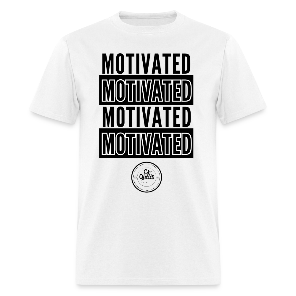 Motivated Unisex Classic T-Shirt Black Print) - white