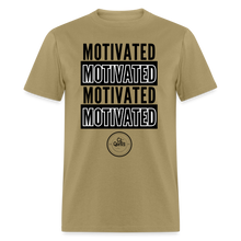 Load image into Gallery viewer, Motivated Unisex Classic T-Shirt Black Print) - khaki