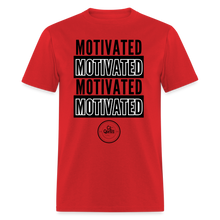Load image into Gallery viewer, Motivated Unisex Classic T-Shirt Black Print) - red
