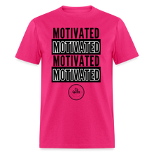 Load image into Gallery viewer, Motivated Unisex Classic T-Shirt Black Print) - fuchsia