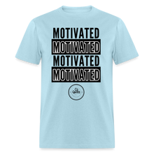 Load image into Gallery viewer, Motivated Unisex Classic T-Shirt Black Print) - powder blue