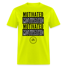 Load image into Gallery viewer, Motivated Unisex Classic T-Shirt Black Print) - safety green