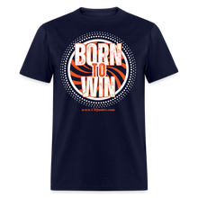 Load image into Gallery viewer, Born To Win Unisex Classic T-Shirt (White Print) - navy