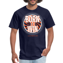 Load image into Gallery viewer, Born To Win Unisex Classic T-Shirt (White Print) - navy