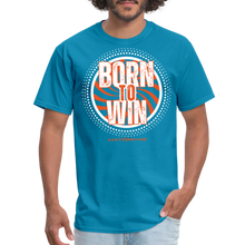 Load image into Gallery viewer, Born To Win Unisex Classic T-Shirt (White Print) - turquoise