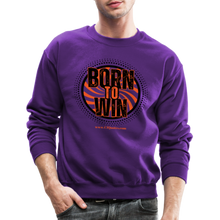 Load image into Gallery viewer, Born To Win Crewneck Sweatshirt (Black) - purple