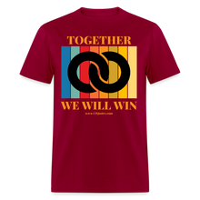 Load image into Gallery viewer, Together Unisex Classic T-Shirt (Black Centerpiece) - dark red