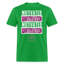 Load image into Gallery viewer, Motivated Unisex Classic T-Shirt (Pink Print) - bright green