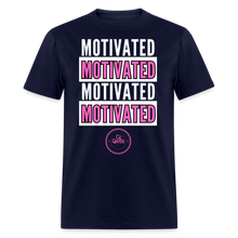 Load image into Gallery viewer, Motivated Unisex Classic T-Shirt (Pink Print) - navy