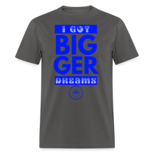 Load image into Gallery viewer, Bigger Dreams Unisex Classic T-Shirt (Blue Print) - charcoal
