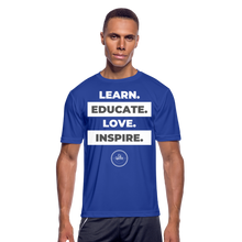 Load image into Gallery viewer, Learn & Educate Men’s Dri-Fit Performance T-Shirt - royal blue