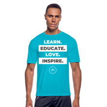 Load image into Gallery viewer, Learn & Educate Men’s Dri-Fit Performance T-Shirt - turquoise