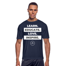 Load image into Gallery viewer, Learn & Educate Men’s Dri-Fit Performance T-Shirt - navy