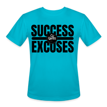 Load image into Gallery viewer, Success Over Excuses Men’s Moisture Dri-Fit T-Shirt - turquoise
