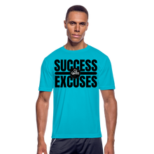 Load image into Gallery viewer, Success Over Excuses Men’s Moisture Dri-Fit T-Shirt - turquoise