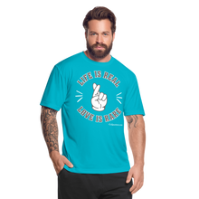 Load image into Gallery viewer, Life Is Real Men’s Dri-Fit Performance T-Shirt - turquoise