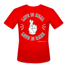 Load image into Gallery viewer, Life Is Real Men’s Dri-Fit Performance T-Shirt - red