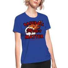 Load image into Gallery viewer, Baseball Mom's Women's Dri-Fit Performance T-Shirt - royal blue
